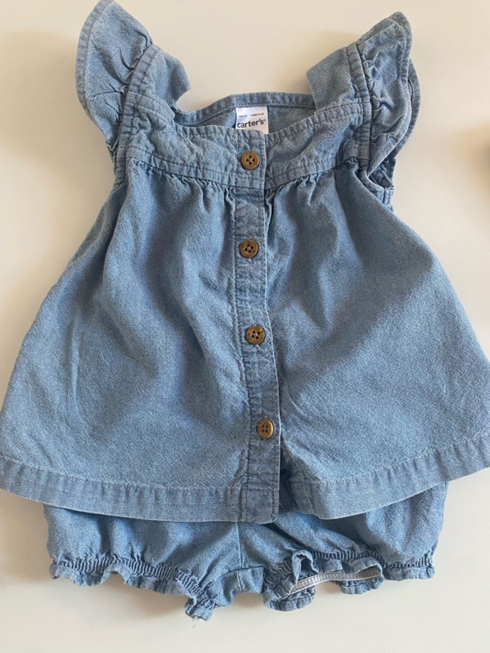 Carter's Light Denim Baby Romper - Blue
